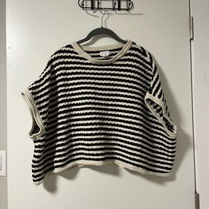 World Market Striped Black and White Sweater